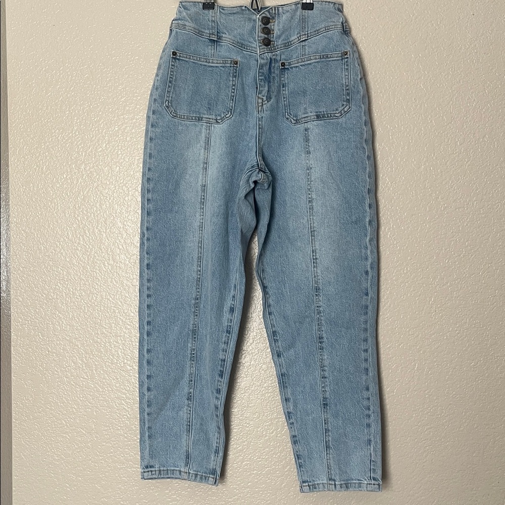 High-Waisted Light Blue Jeans